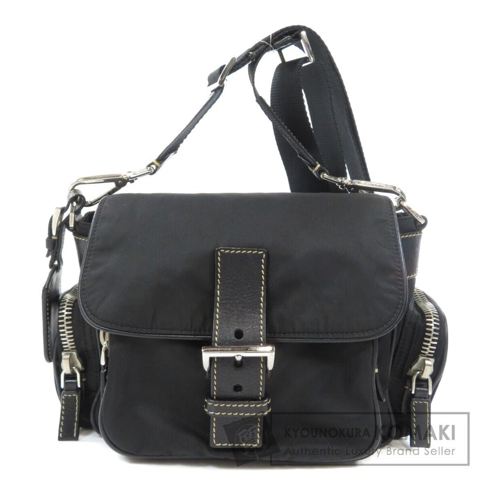 Prada logo plate Black Shoulder Crossbody bag
